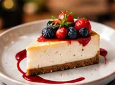 Meyveli cheesecake dilimi