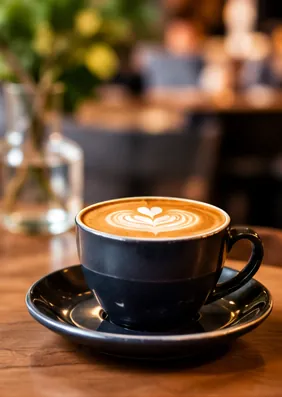 Latte art ile servis edilen kahve